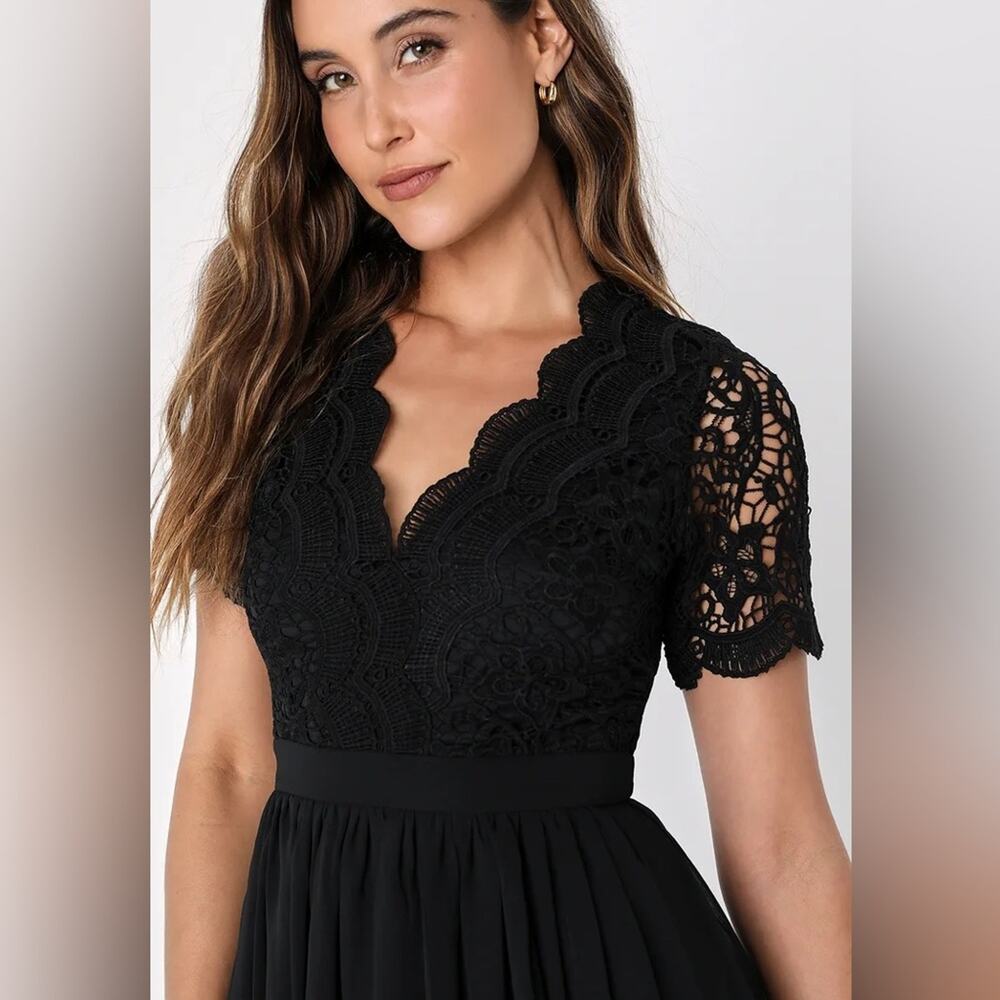 Lulu's Angel In Disguise Lace Cocktail Dress Black Size M 24945 Skater‎ - Picture 2 of 12